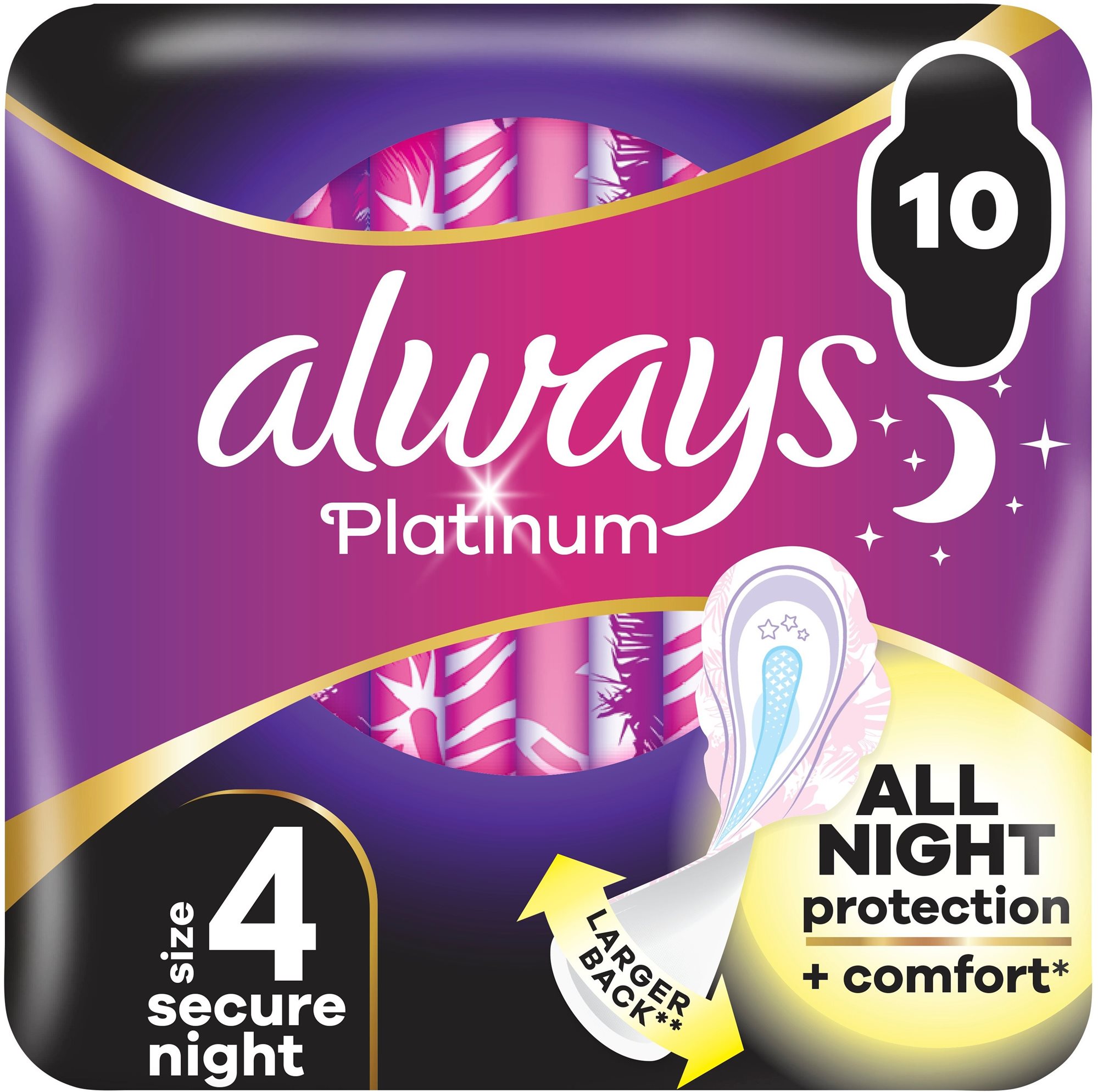 ALWAYS Platinum Secure Night 10 ks Menštruačné vložky