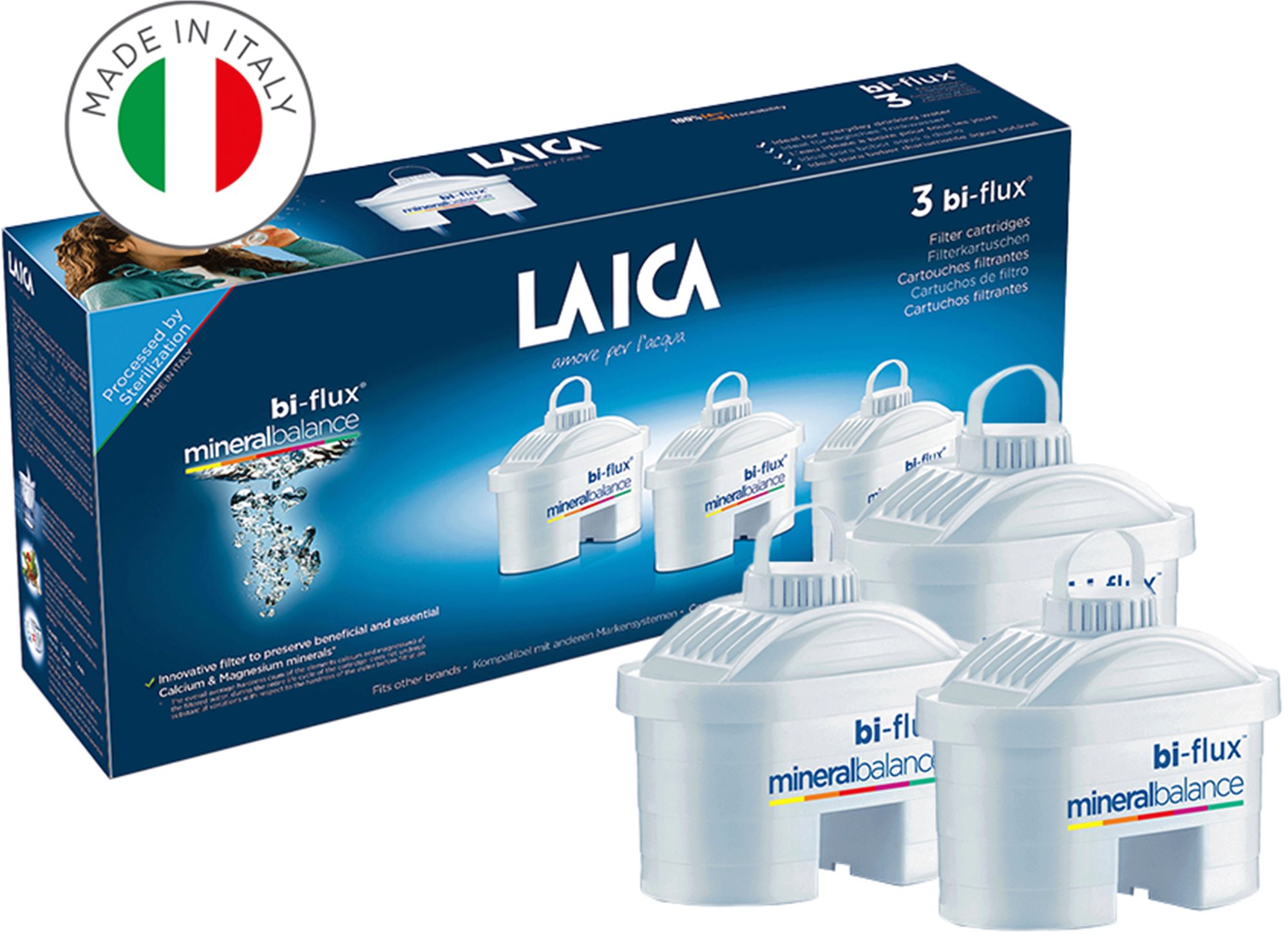 Laica Bi-Flux Mineral Balance M3M, 3 Stück Filterkartusche