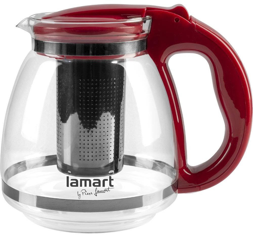 LAMART Kanvica LT7074 1,5L červená VERRE Čajová kanvica
