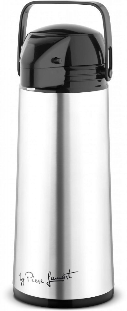 LAMART Thermoskanne mit Pumpe Edelstahl 1.9l PIST LT4037 Thermoskanne
