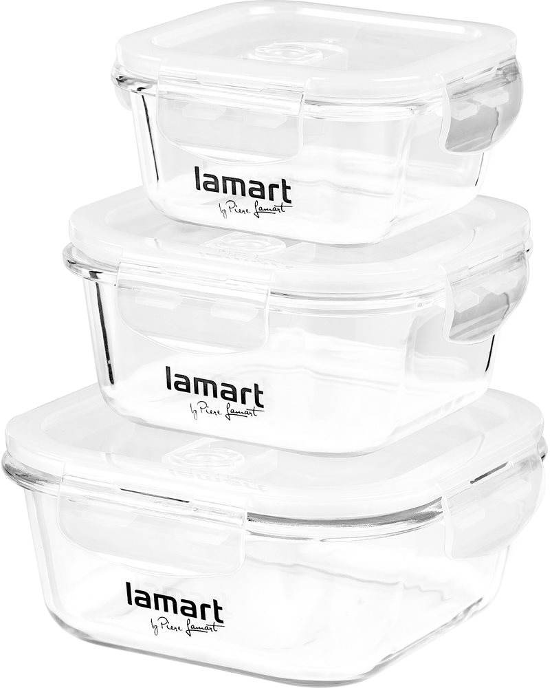 LAMART Air LT6012 tárolóedény szett, 3 db Ételtároló doboz szett