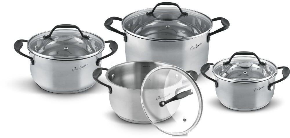 LAMART LT1211 POTTO 8 pcs, acier inoxydable Set de casseroles