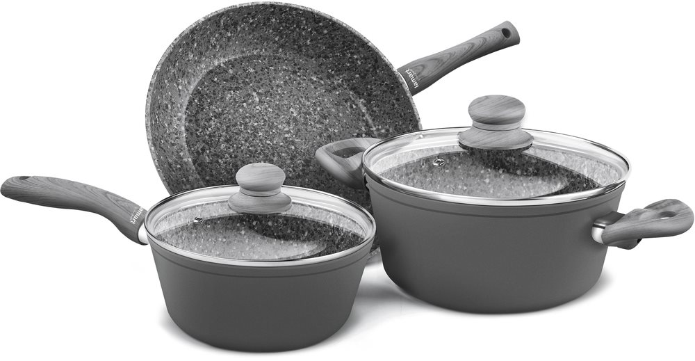 LAMART LT1177 FLINT, 5 pcs Batterie de cuisine et set de casseroles