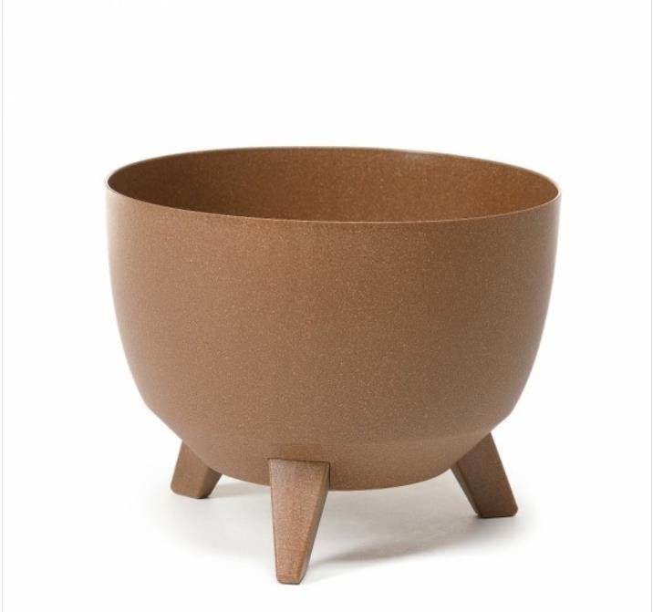 LAMELA ROMA ECO WOOD O 47 cm, natur, misa na nožičkách Kvetináč