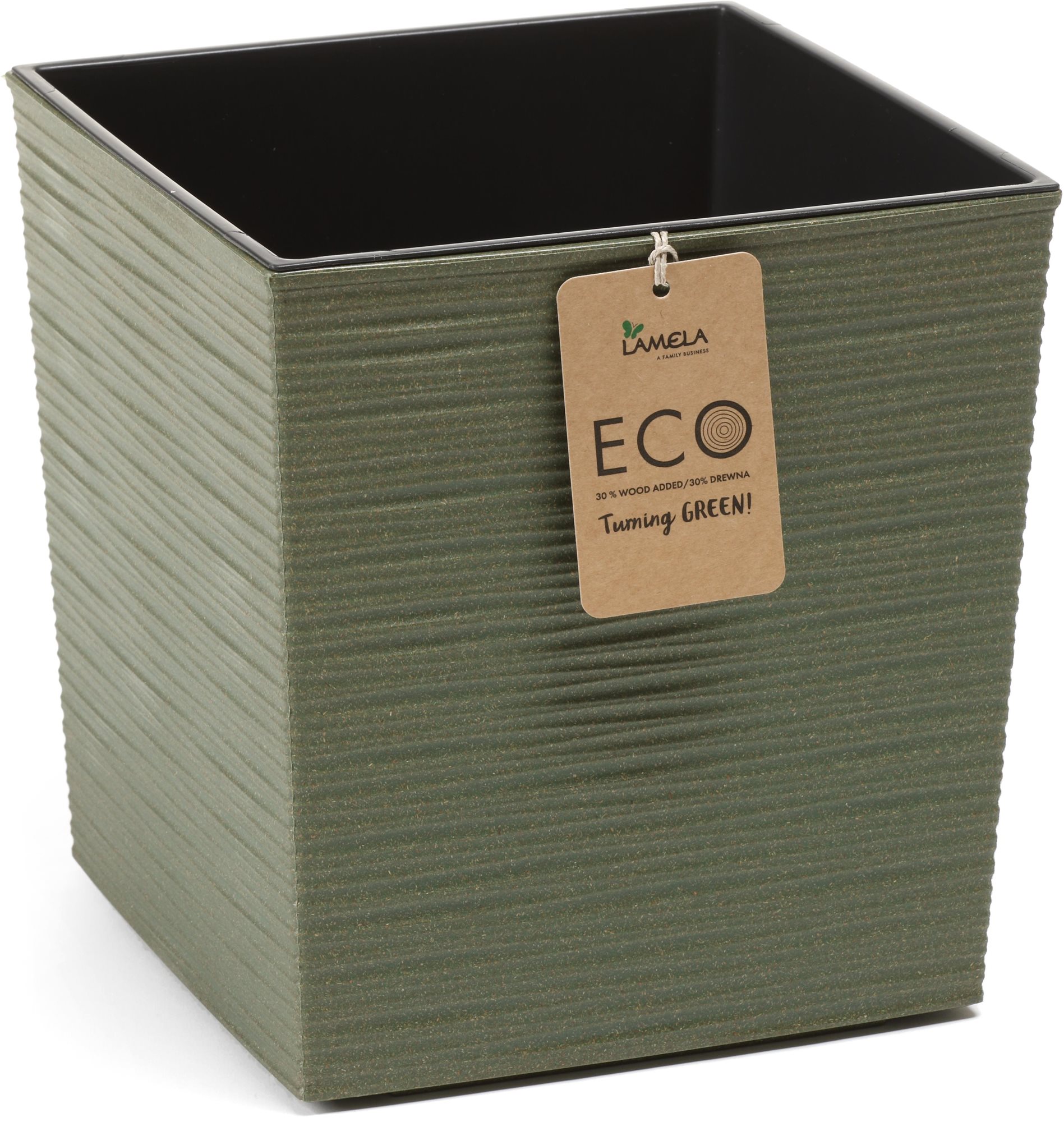 LAMELA, kvetináč JUKA ECO DLUTO – vrúbok 19 × 19 cm, výška 19,5 cm,...
