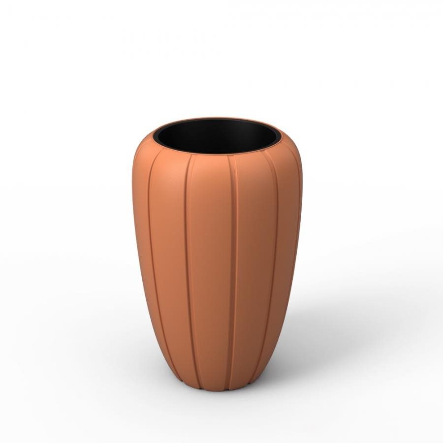 LAMELA nízky kvetináč GAJA O 40 cm, výška 60 cm, terracotta Kvetináč