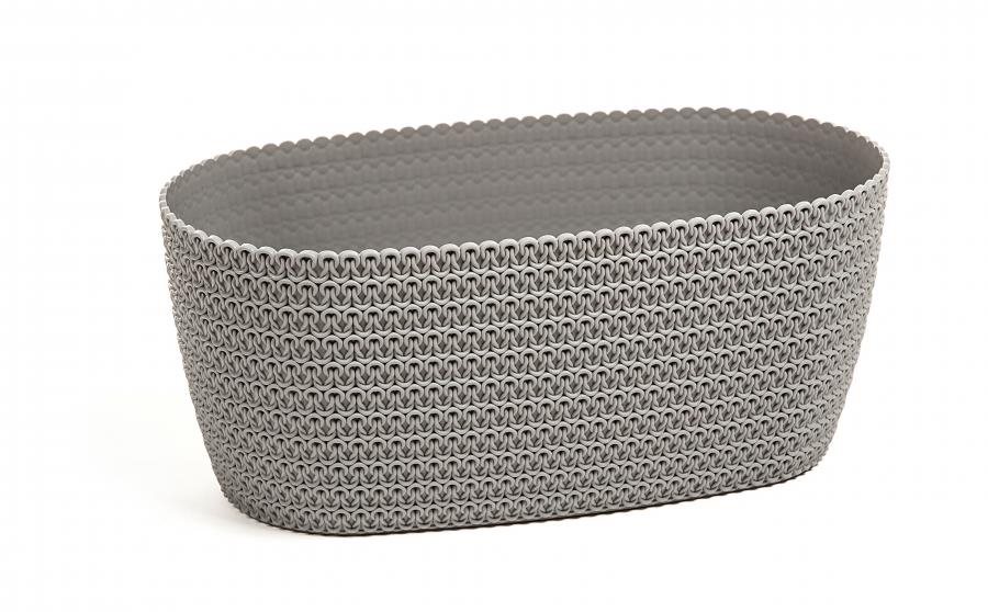 LAMELA, truhlík JERSEY 38 × 18 cm, výška 16 cm, sivý Truhlík