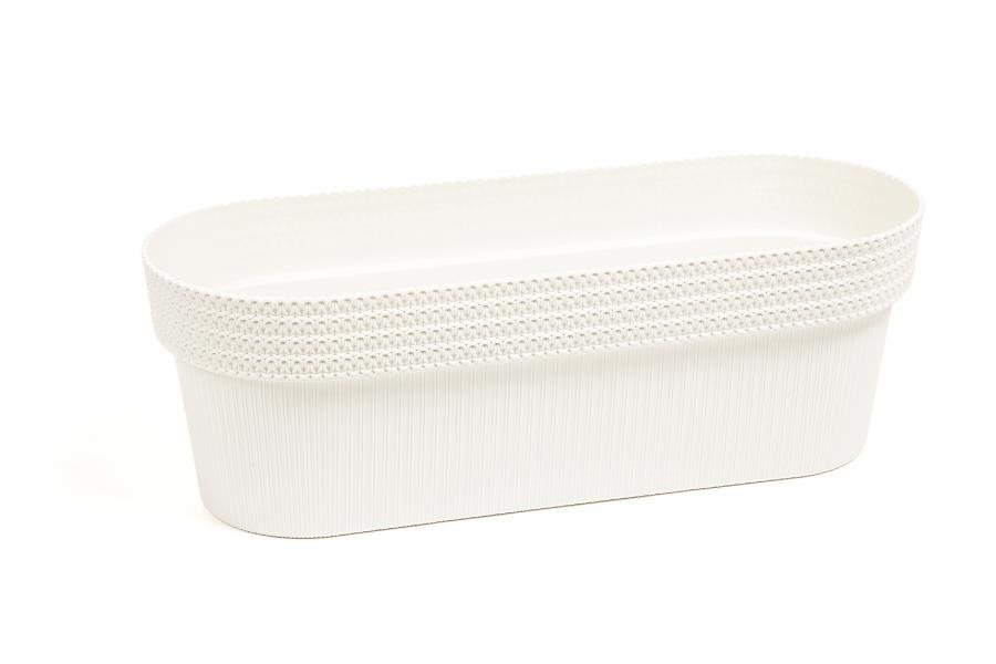 LAMELA, truhlík JERSEY 50 × 19,5 cm, výška 17 cm, krémový Truhlík