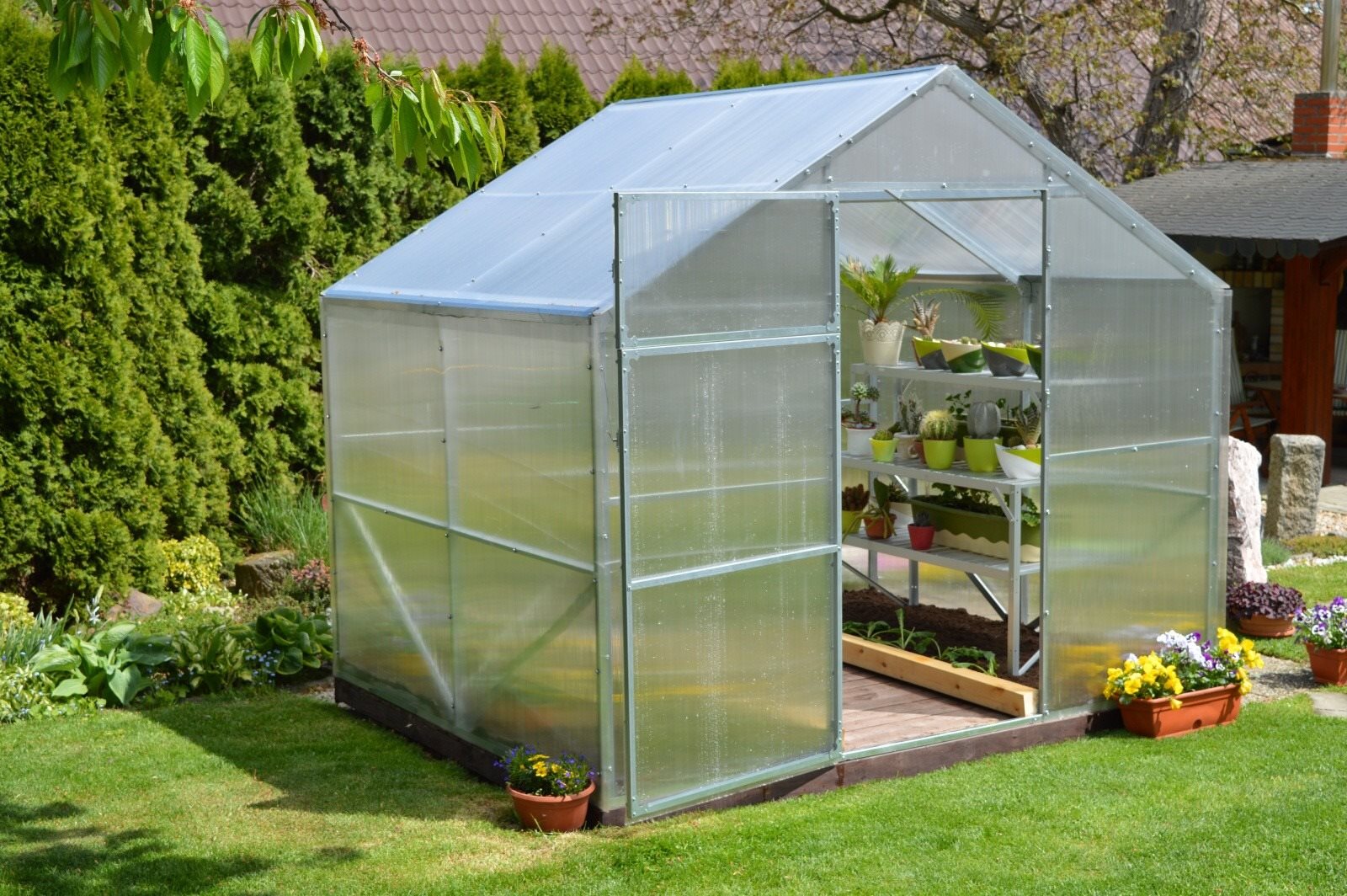 LANITPLAST Skleník DOMIK, ocel, 200 x 260 x 220cm Skleník