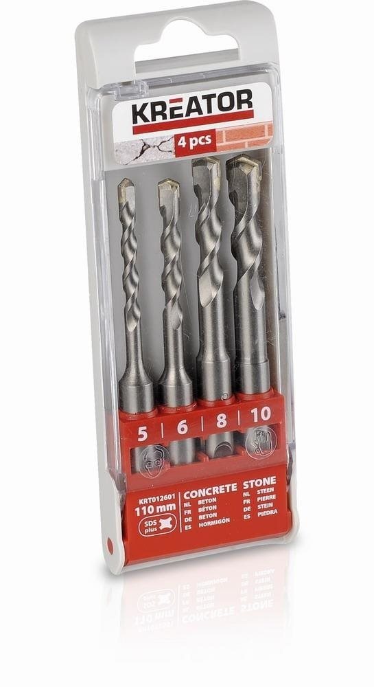 Kreator KRT012601 4 ks SDS plus Vrtáky 5-6-8-10 × 110 mm Sada vrtákov