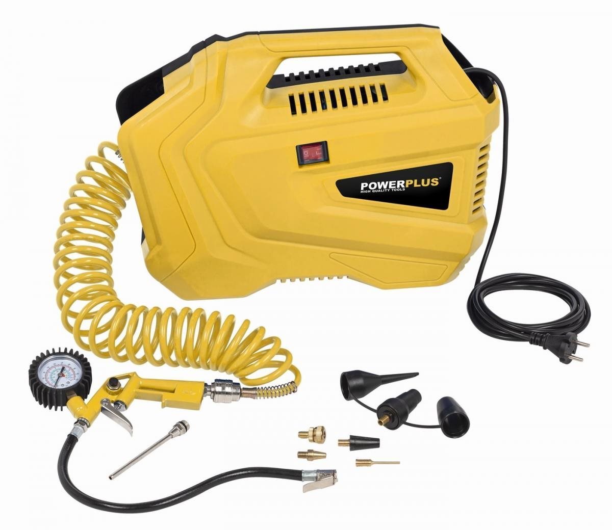 POWX1706 – Kompresor 1100W plus 11 ks prísl. bezolejový Kompresor