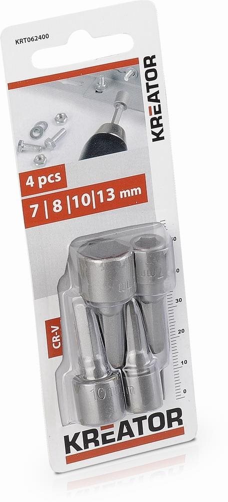 KRT062400 – 4 ks Nástrčných kľúčov 7, 8, 10, 13 mm Sada nástrčných...