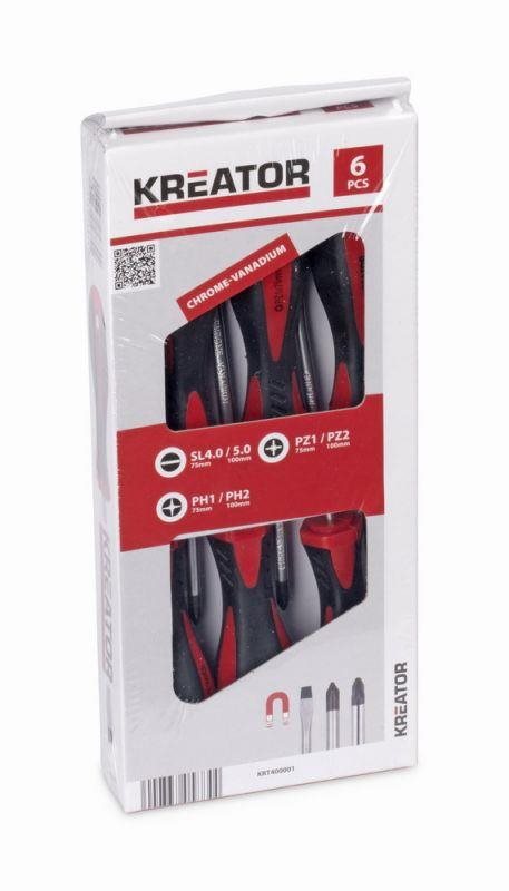Kreator KRT400001 Sada skrutkovačov 6 ks SL/PH/PZ Sada skrutkovačov
