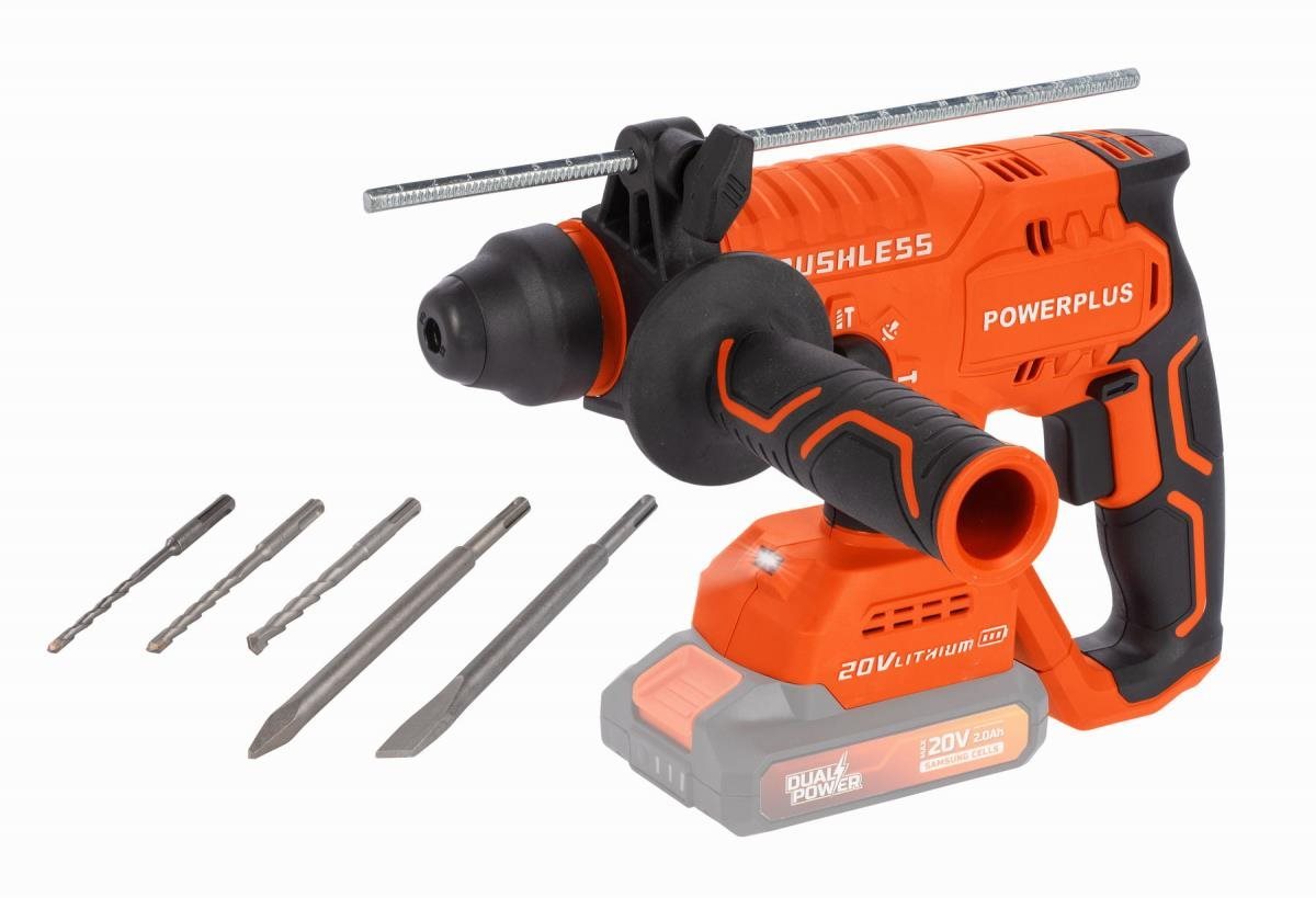 PowerPlus POWDP15630 Kombinált akkus kalapács, 20 V, szénkefementes...