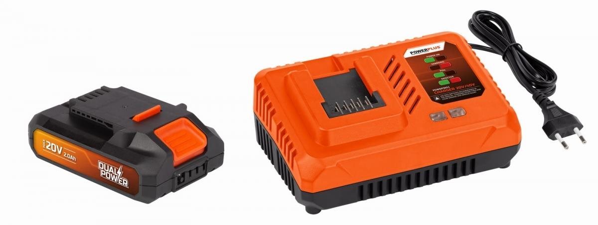 PowerPlus DualPower 20V/40V töltő + 20V LI-ION 2,0Ah POWDP9062...