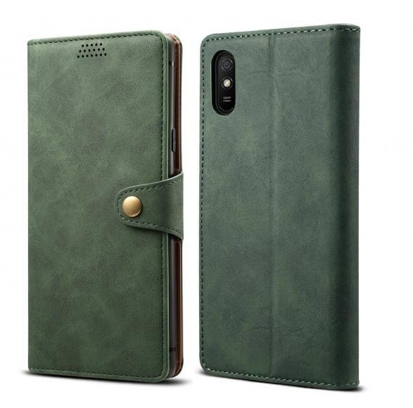 Lenuo Leather for Xiaomi Redmi 9A, Green Phone Case