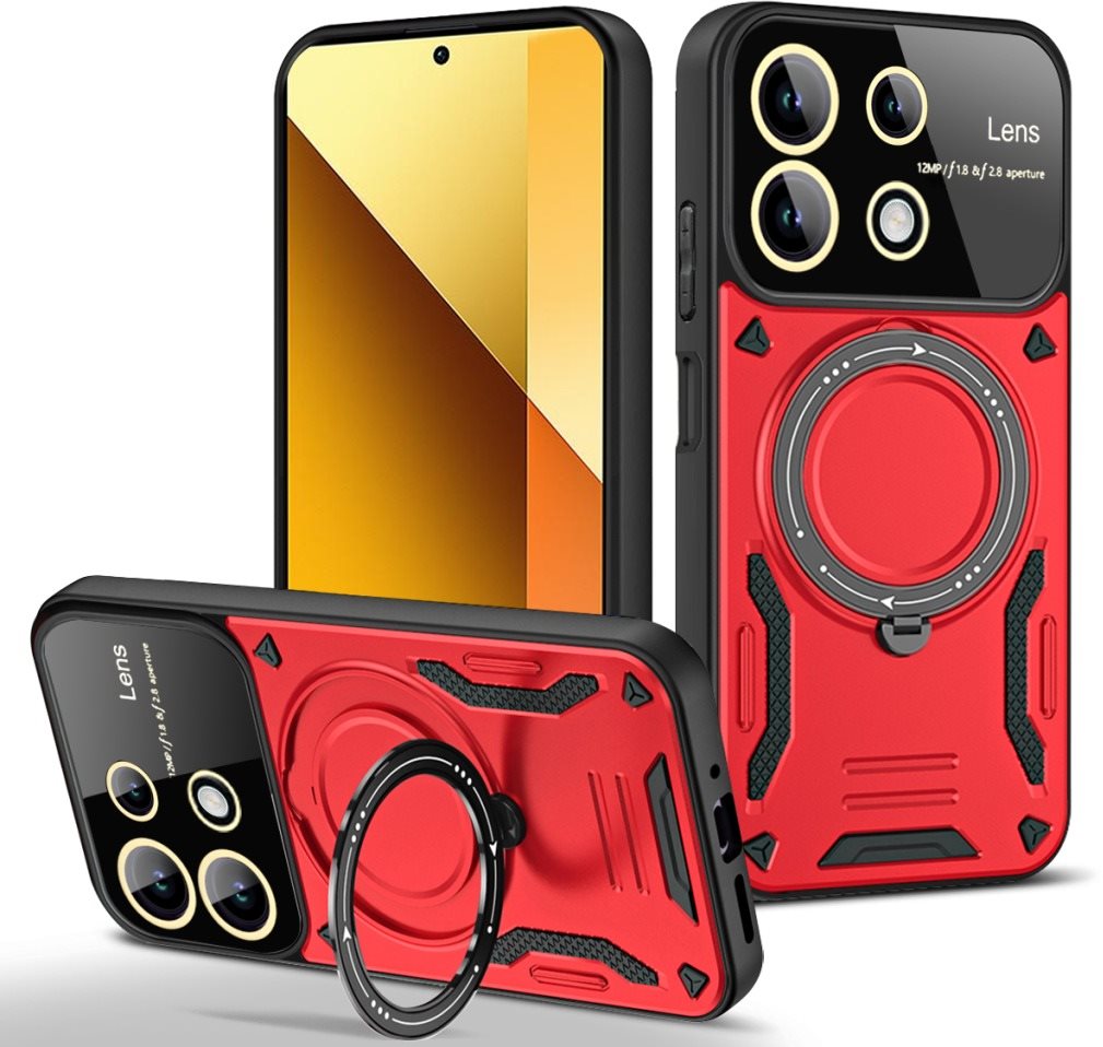 Lenuo Armor Cover für das Xiaomi Redmi Note 13, rot Handyhülle