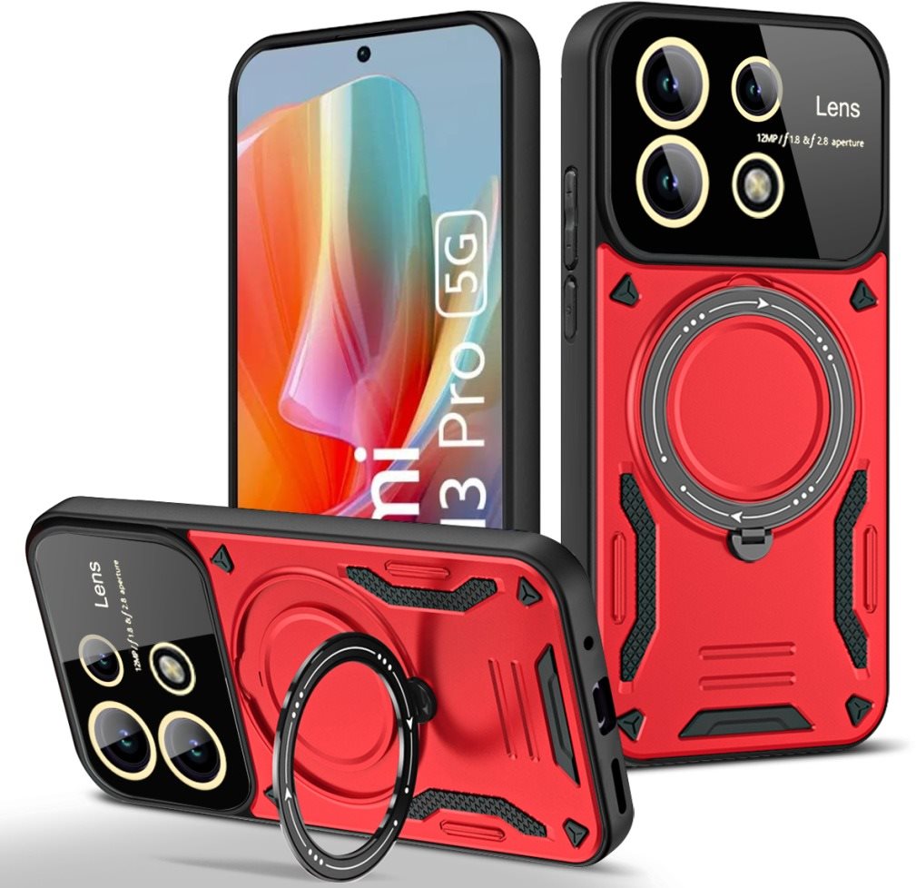 Lenuo Armor Cover für das Xiaomi Redmi Note 13 Pro 5G, rot Handyhülle