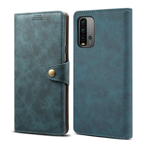 Lenuo Leather for Xiaomi Redmi 9T, Blue Phone Case