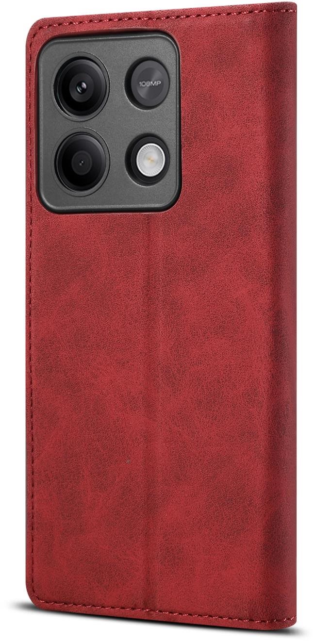 Lenuo Leather Flip-Hülle für das Xiaomi Redmi Note 13 5G, rot...