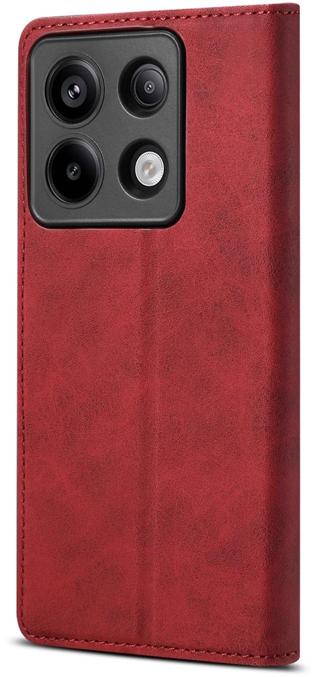 Lenuo Leather Flip-Hülle für das Xiaomi Redmi Note 13 Pro 5G, rot...