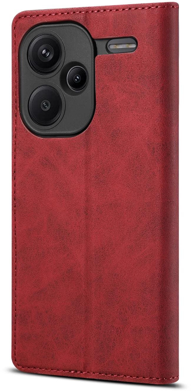 Lenuo Leather Flip-Hülle für das Xiaomi Redmi Note 13 Pro+ 5G, rot...