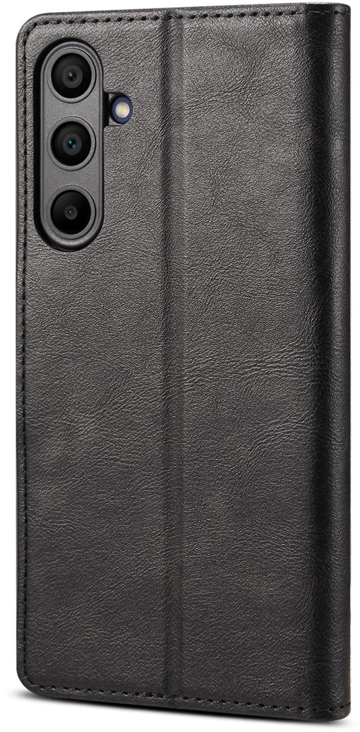 Lenuo Leather Samsung Galaxy A35 fekete flip tok Mobiltelefon tok