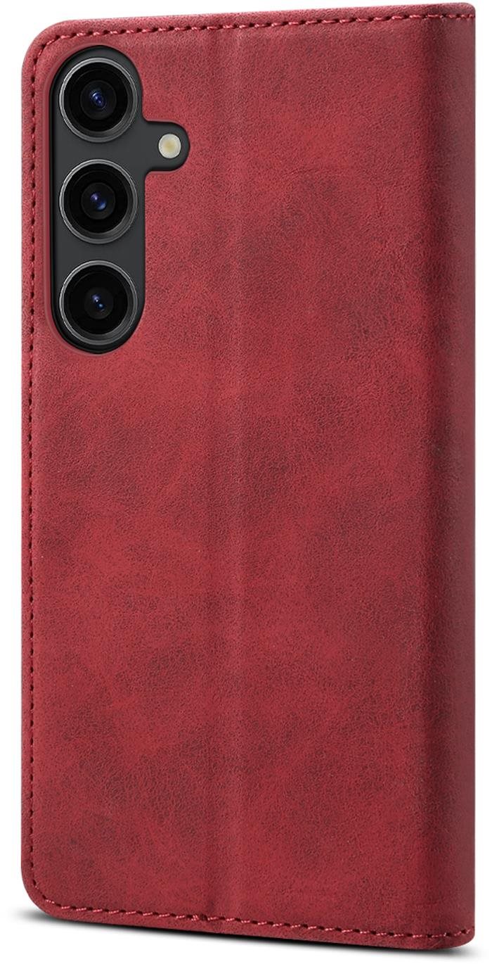 Lenuo Leather Flip Case für das Samsung Galaxy S24+ rot Handyhülle