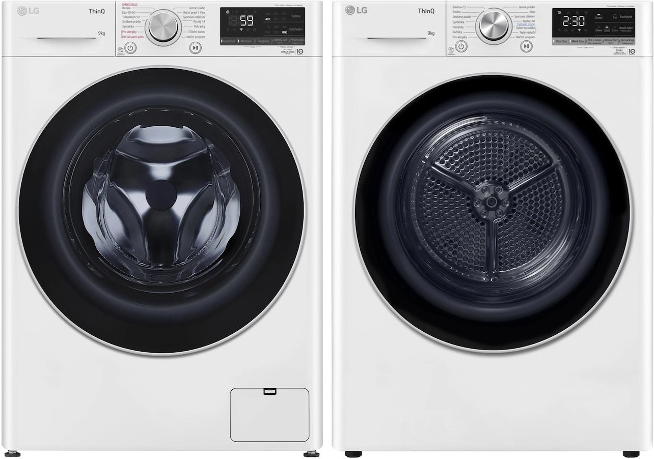 LG FA49V5VW1W + LG RC91V9AV3N Set práčka a sušička