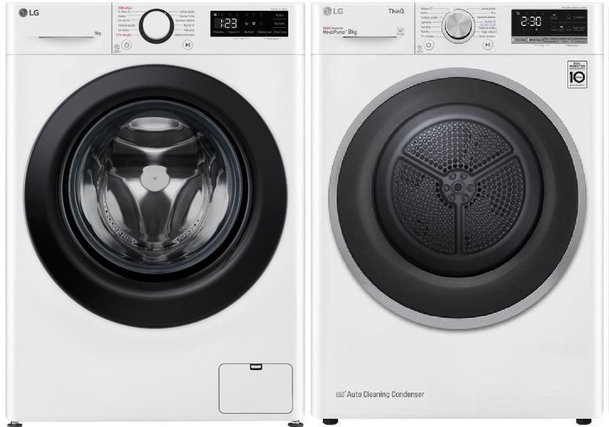 LG FSR5A94WL + LG RC81V5AV7N Set práčka a sušička