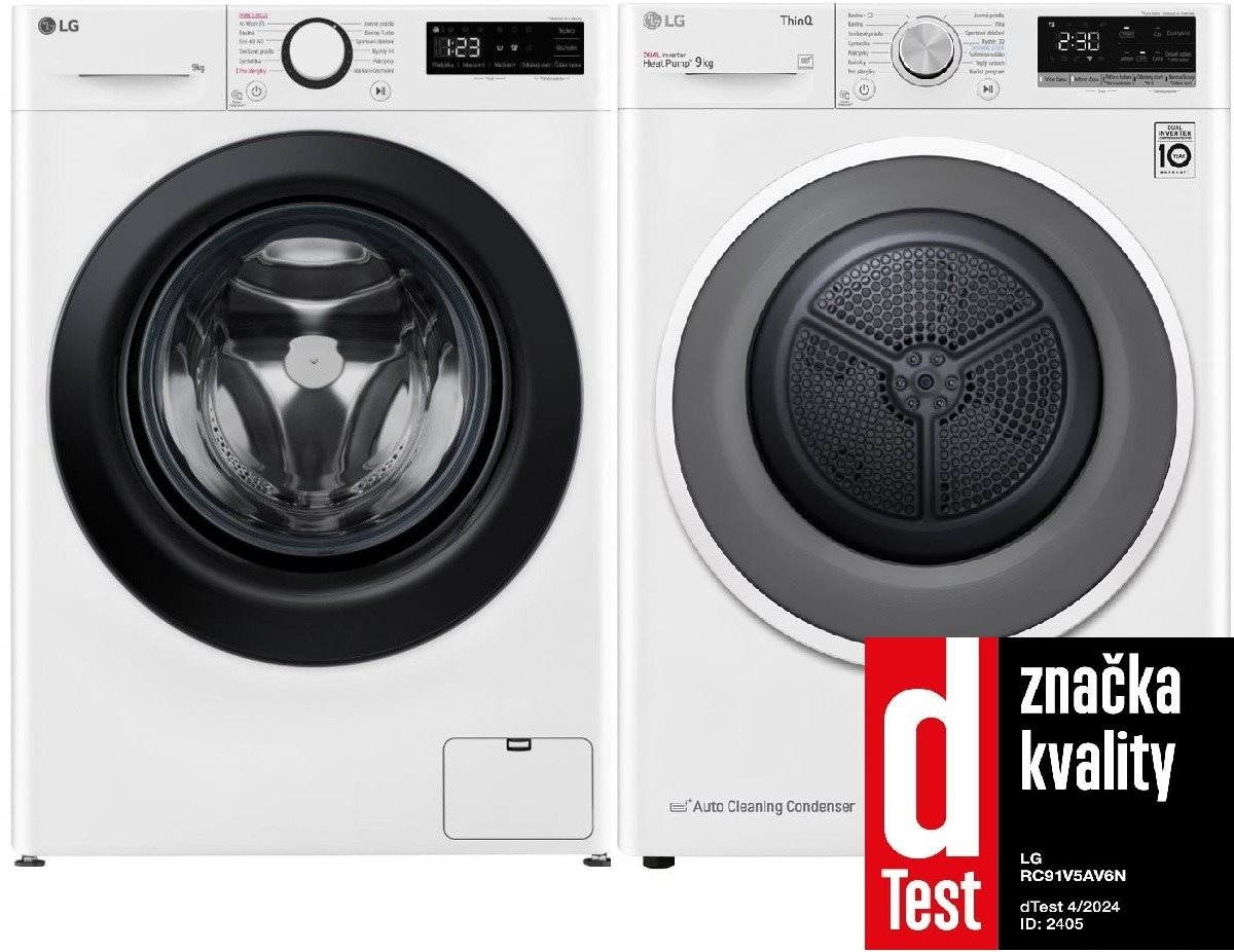 LG FSR5A94WL + LG RC91V5AV6N Set práčka a sušička