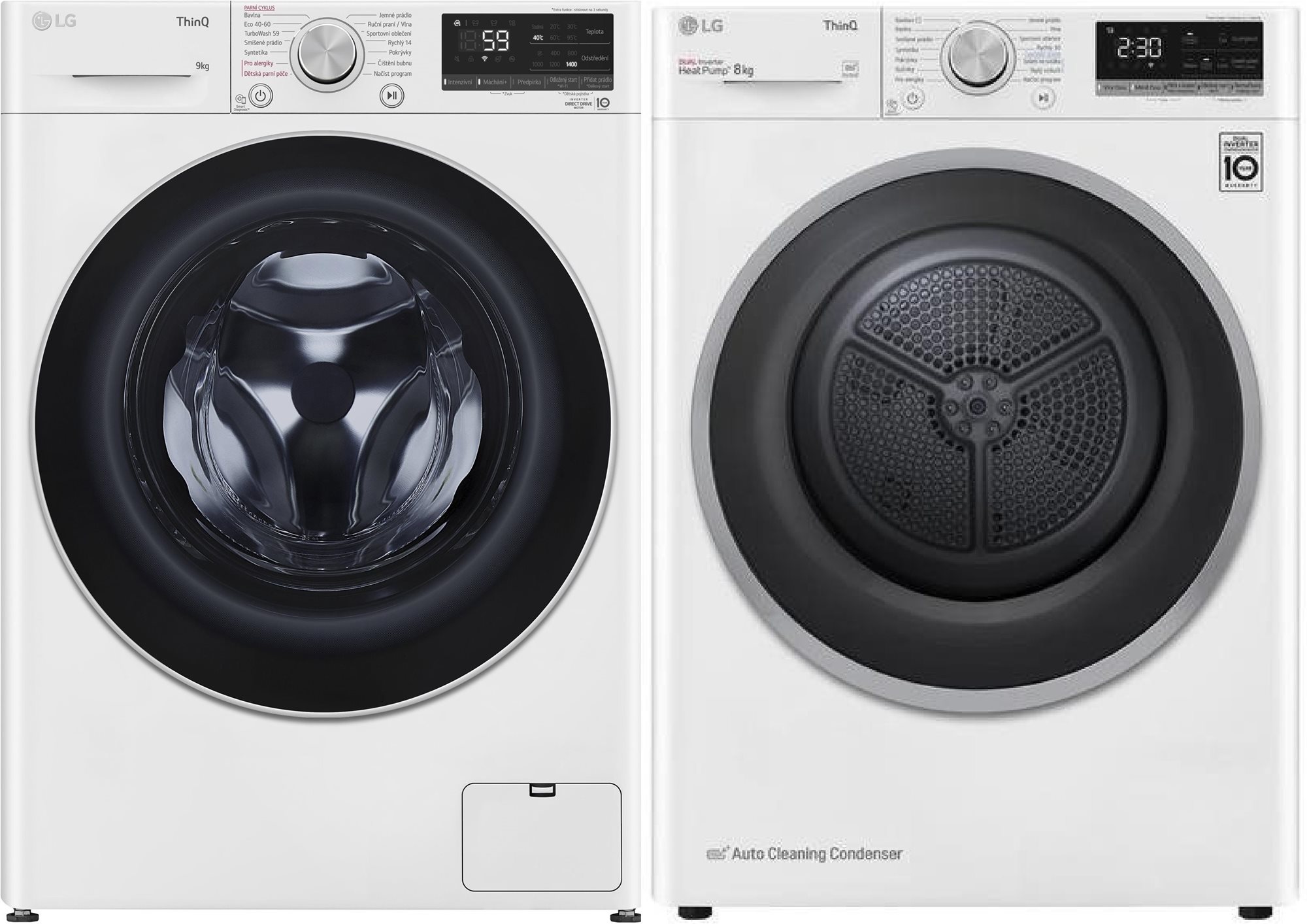 LG FA49V5VW1W + LG RC81V5AV7N Set práčka a sušička