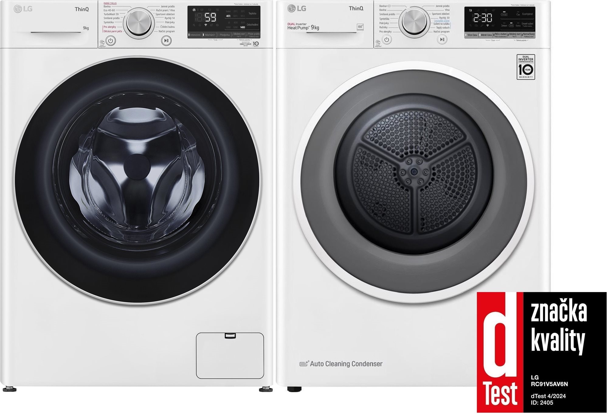 LG FA49V5VW1W + LG RC91V5AV6N Set práčka a sušička