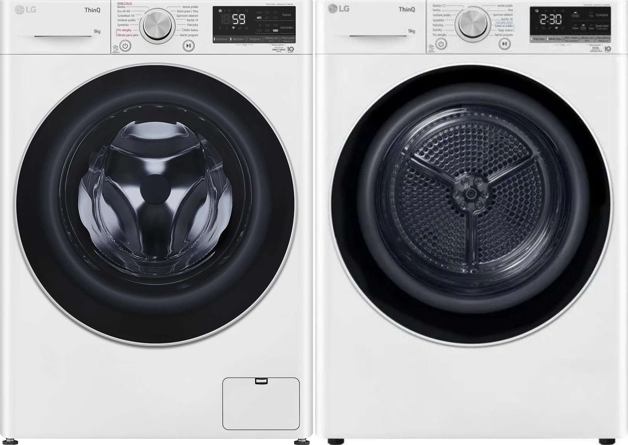 LG FA49V5VW1W + LG RC91V9AV4N Set práčka a sušička