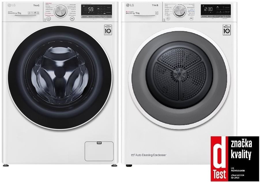 LG FA94V5UVW0 + LG RC91V5AV6N Set práčka a sušička