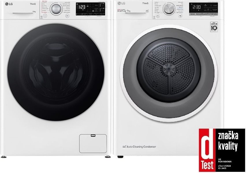 LG FASR3A04WS + LG RC91V5AV6N Set práčka a sušička