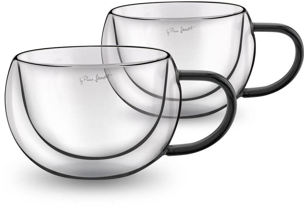 Lamart LT9114 VASO Set Cappuccino 270 ml 2 Stück schwarz Glas