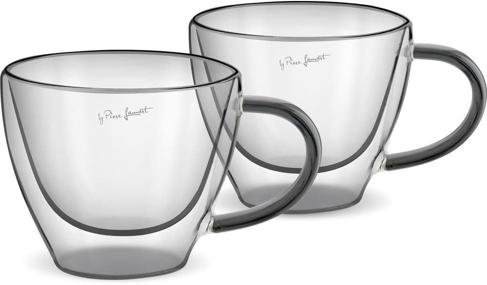Lamart LT9117 VASO Set Cappuccino 190 ml 2 Stück schwarz Glas