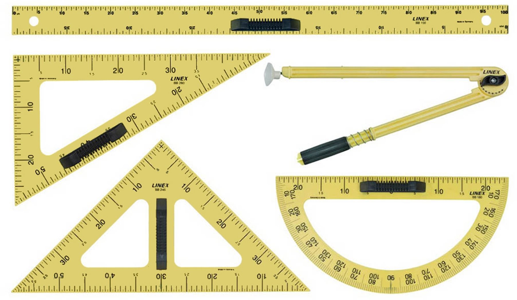 Linex BB-S súprava 5 ks rysovacích pomôcok Pravítko