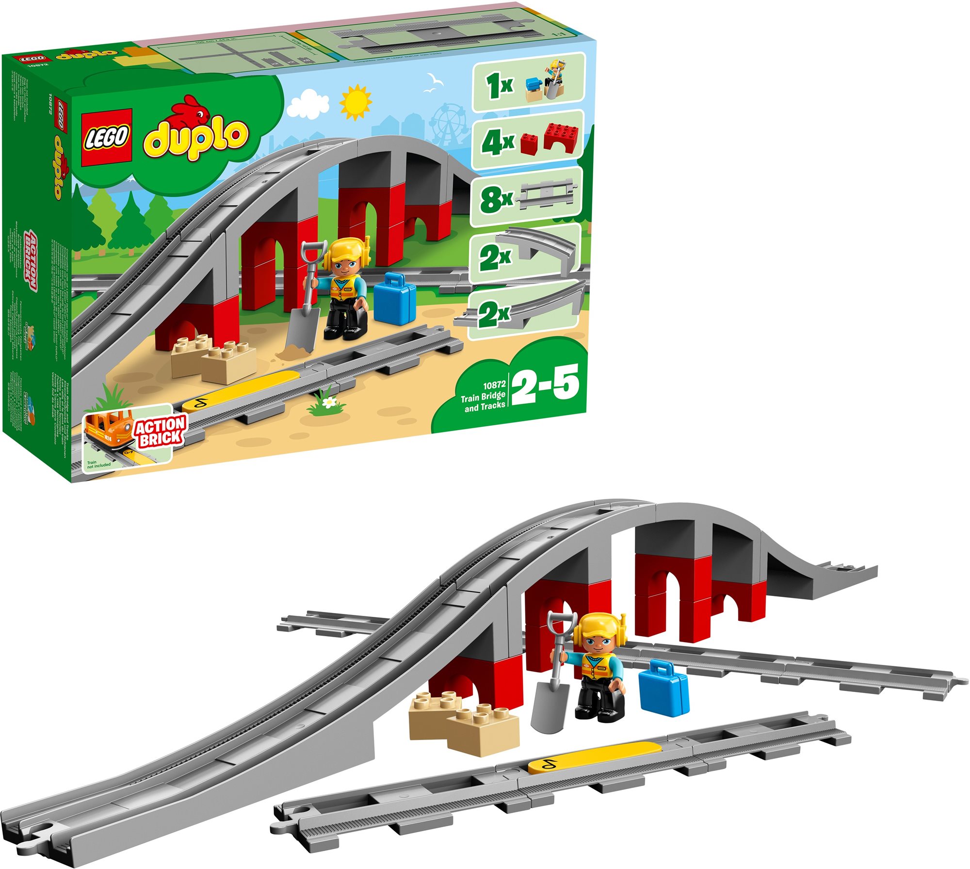 LEGO DUPLO 10872 Doplnky k vláčiku – most a koľajnice LEGO stavebnica