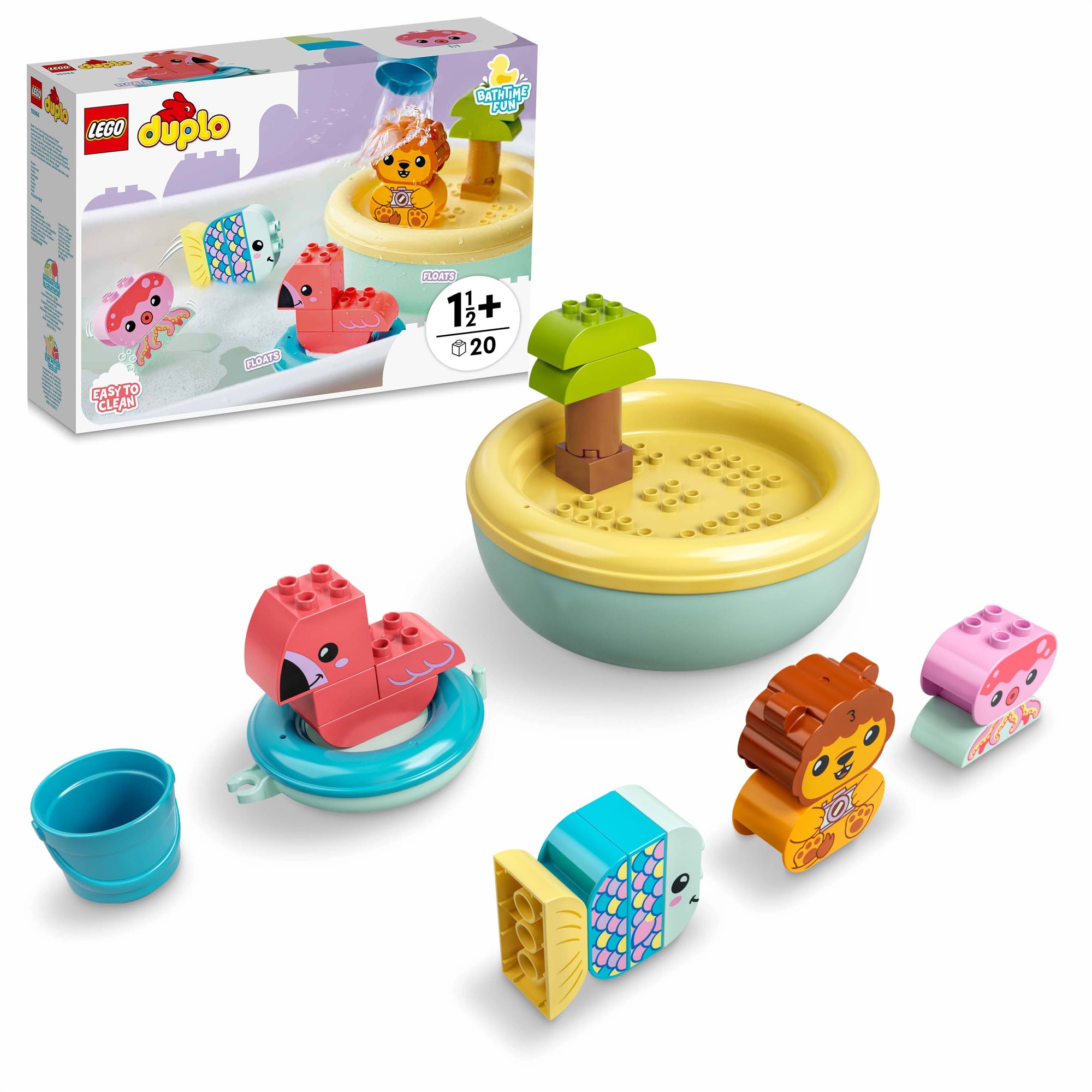 LEGO® DUPLO® 10966 Zábava vo vani: Plávajúci ostrov so zvieratkami...