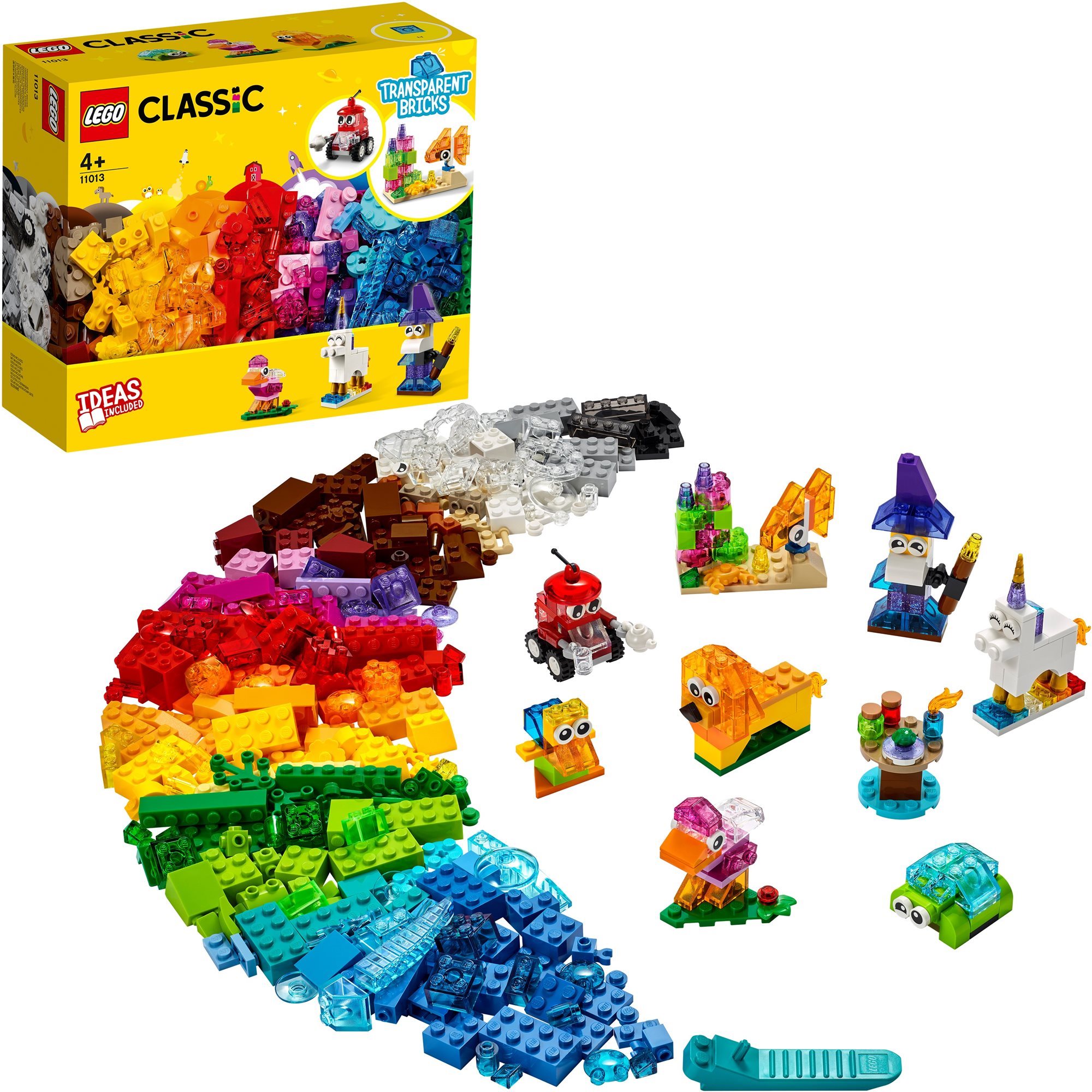 LEGO® Classic 11013 Priehľadné kreatívne kocky LEGO stavebnica