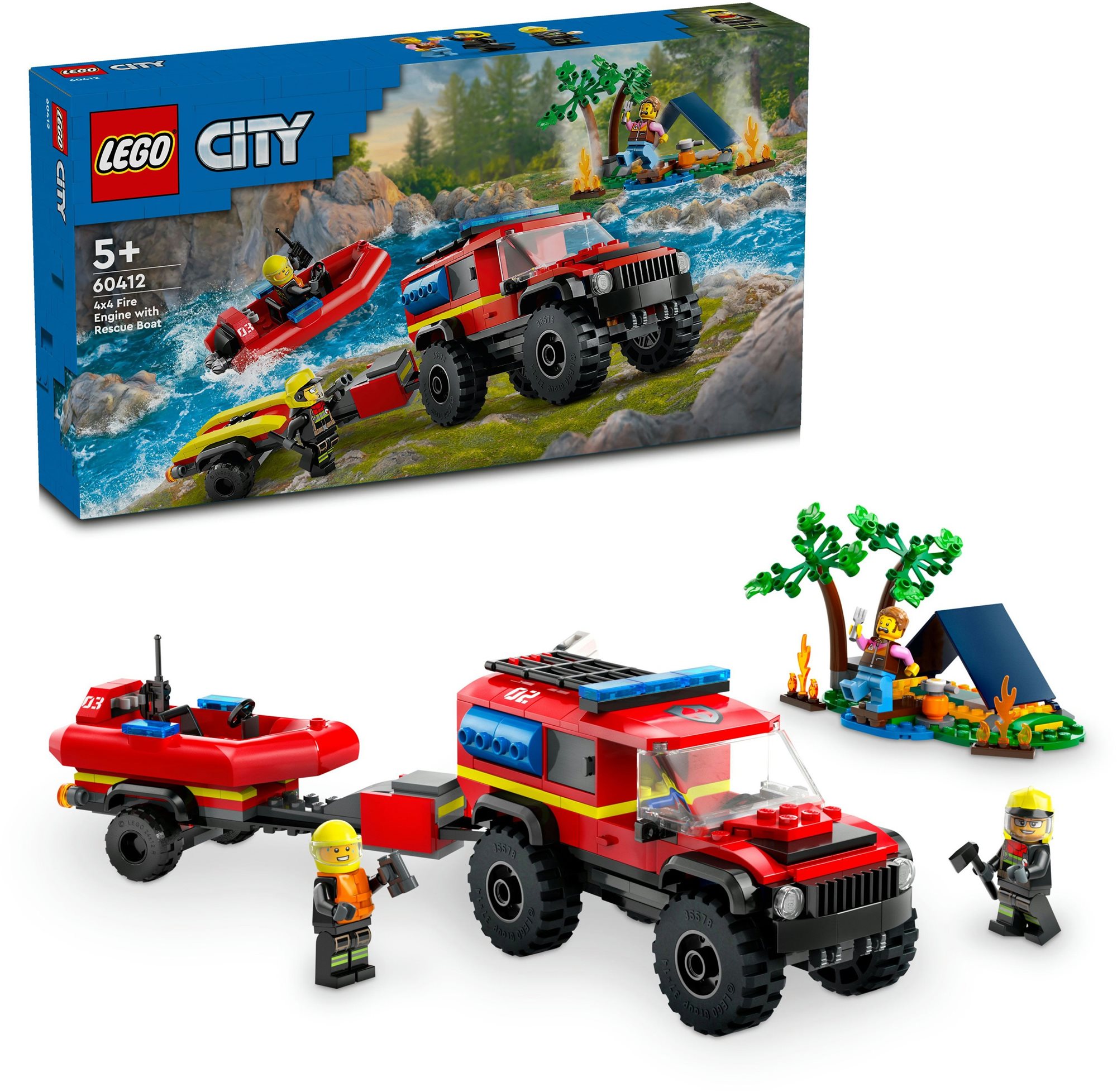 LEGO® City 60412 Hasičský vůz 4x4 a záchranný člun LEGO stavebnice