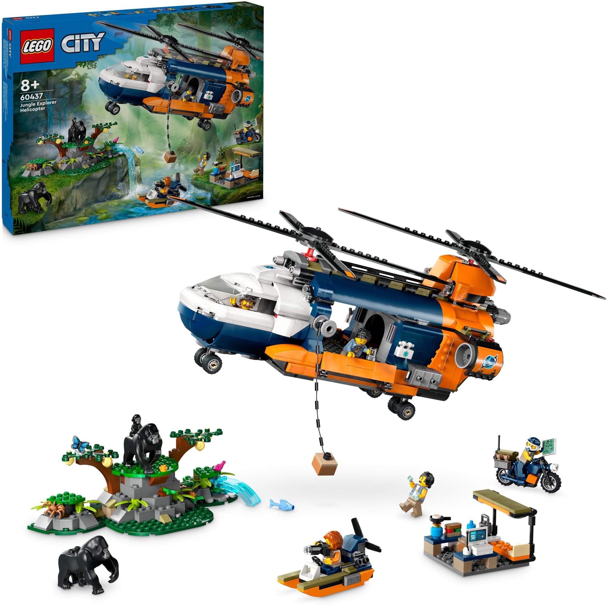 LEGO® City 60437 Dzsungelkutató helikopter a bázison LEGO