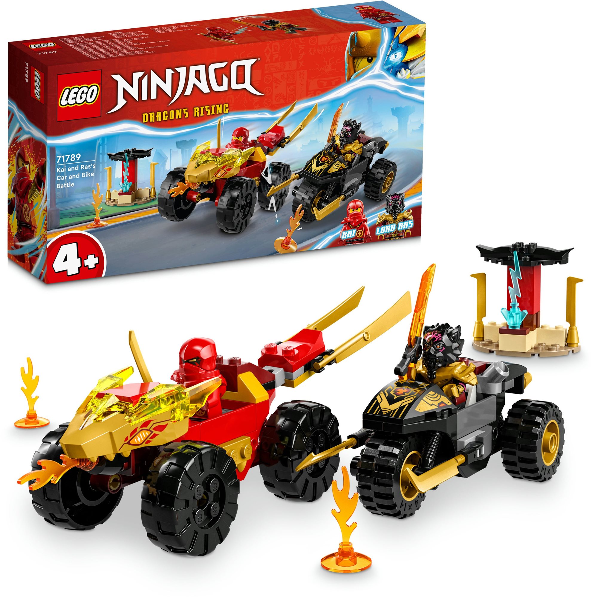 LEGO® NINJAGO® Kai és Ras autós és motoros csatája 71789 LEGO