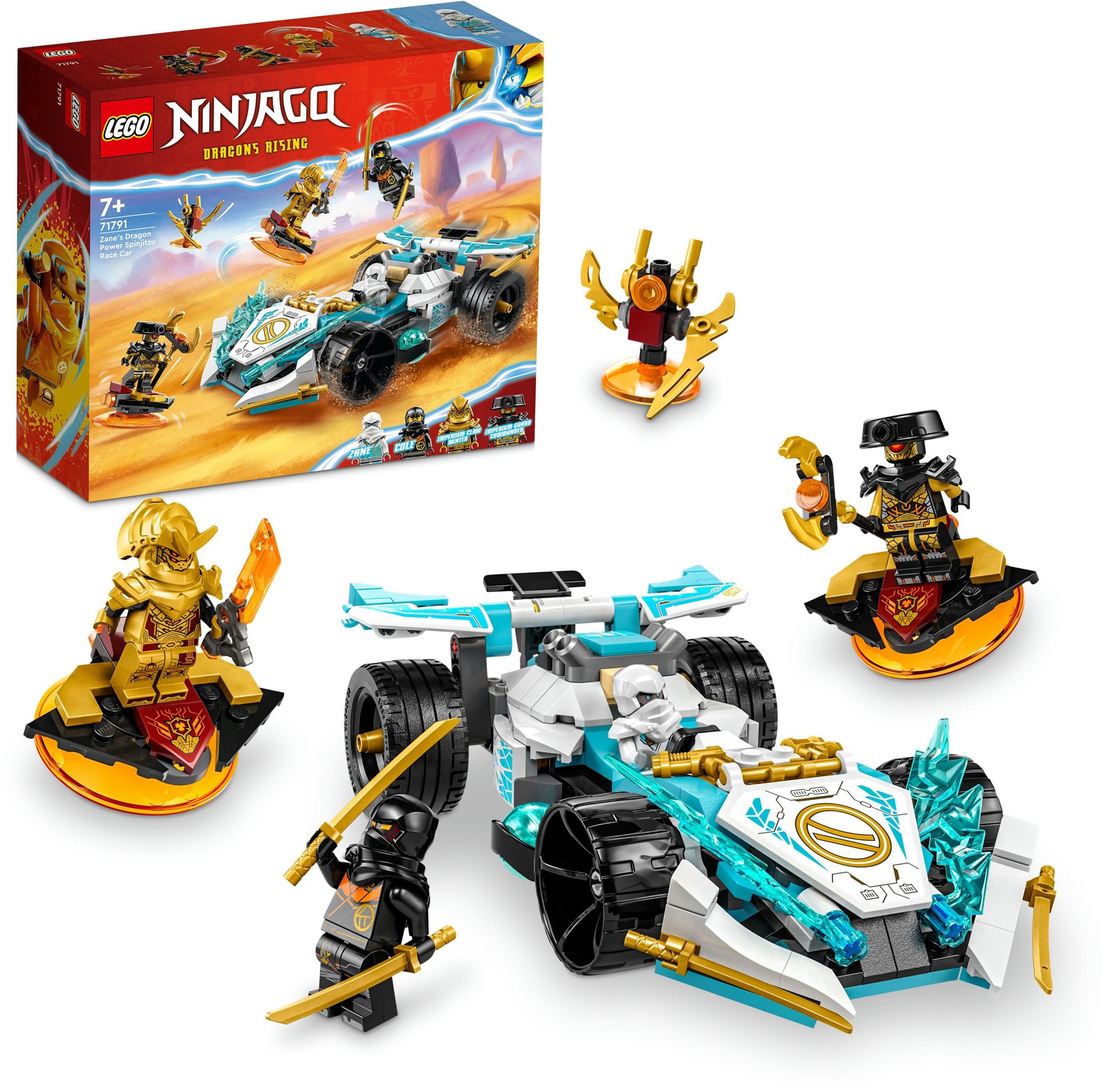 LEGO® NINJAGO® Zane sárkányerő Spinjitzu versenyautója 71791 LEGO
