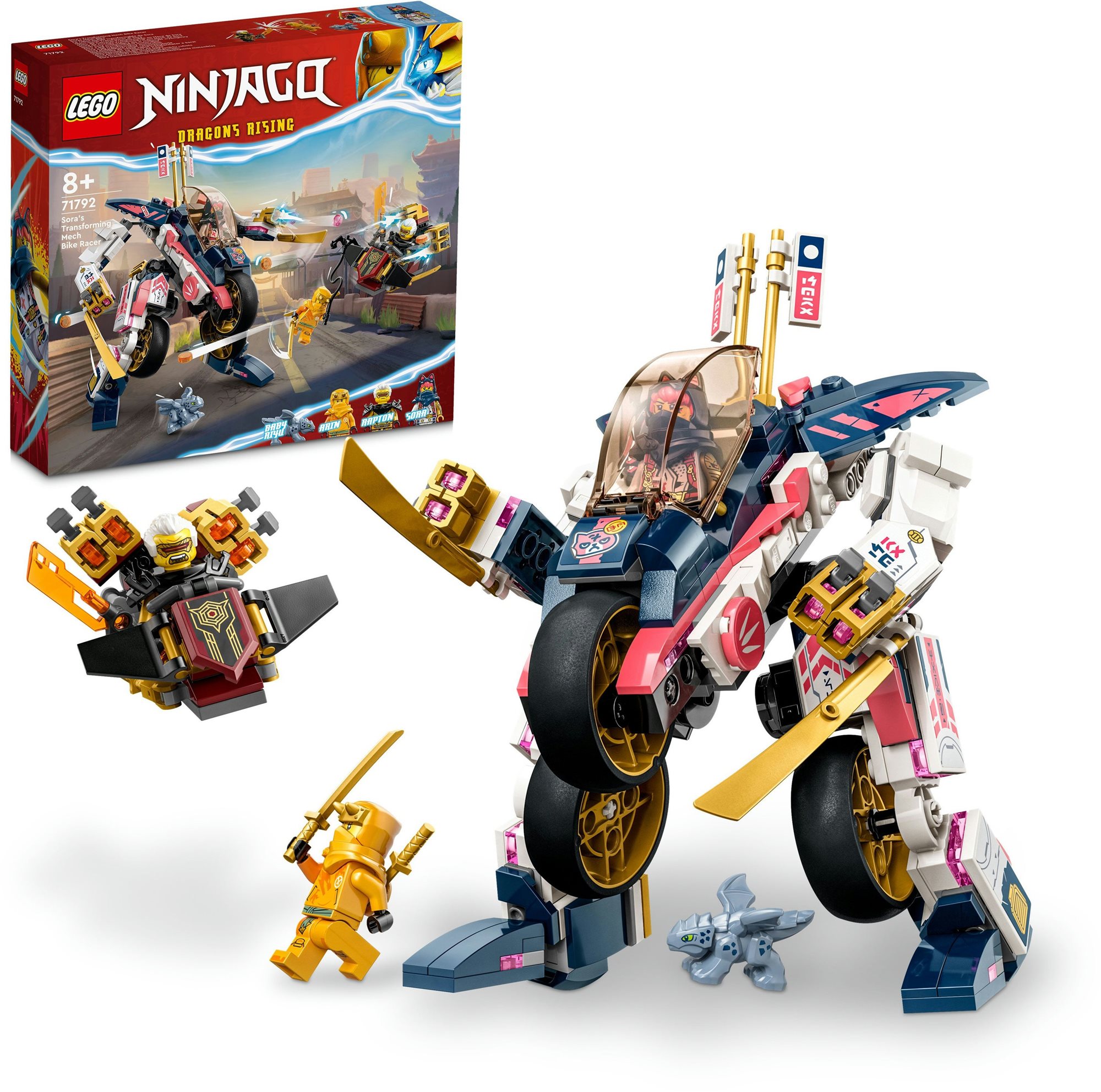 LEGO® NINJAGO® Sora átalakítható robot versenymotorja 71792 LEGO