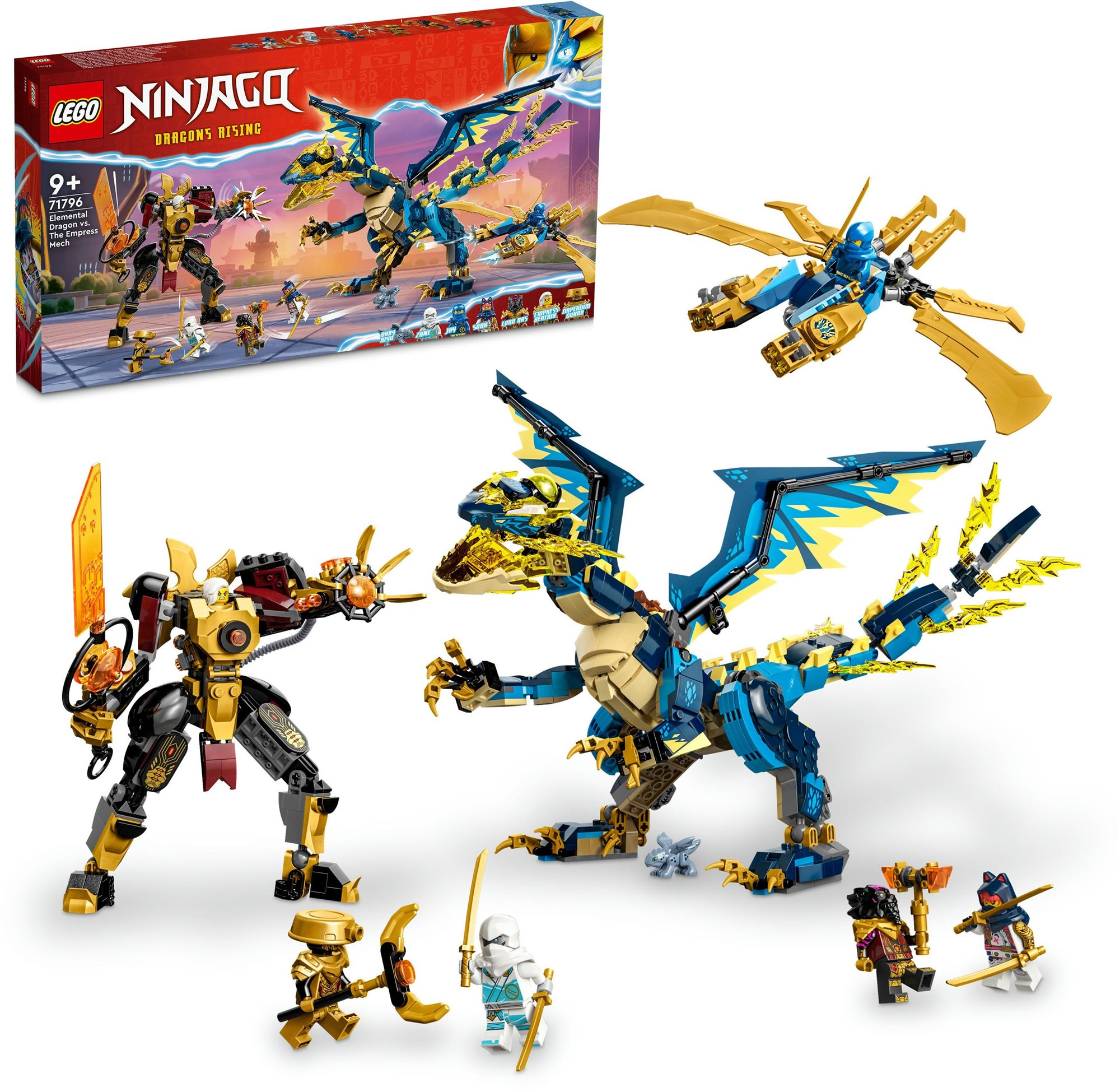 LEGO® NINJAGO® Elemi sárkányok vs. A császárnő robotja 71796 LEGO