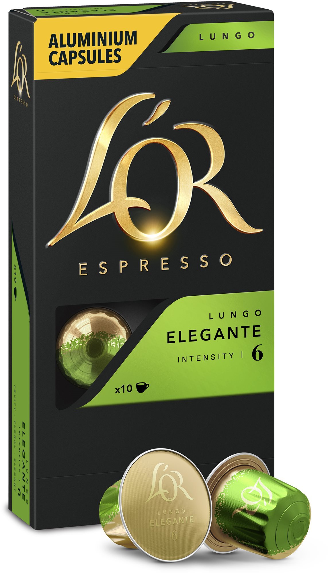 L'OR Lungo Elegante 10 ks hliníkových kapsúl Kávové kapsuly