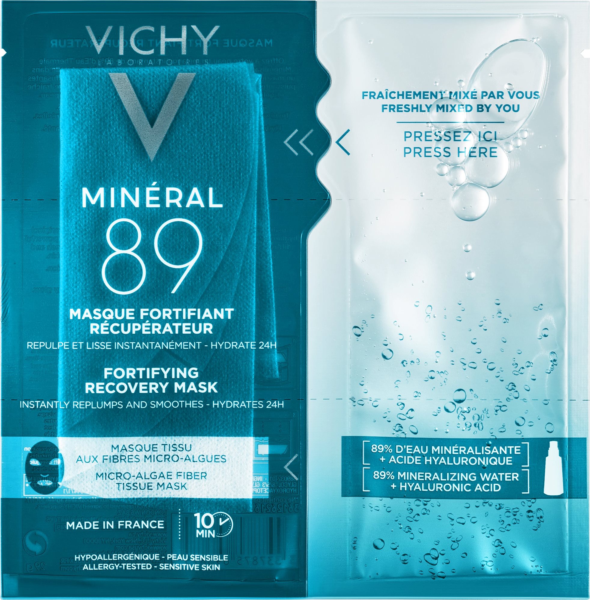 VICHY Minéral 89 Hyaluron Booster Recovery Mask 29 g Pleťová maska